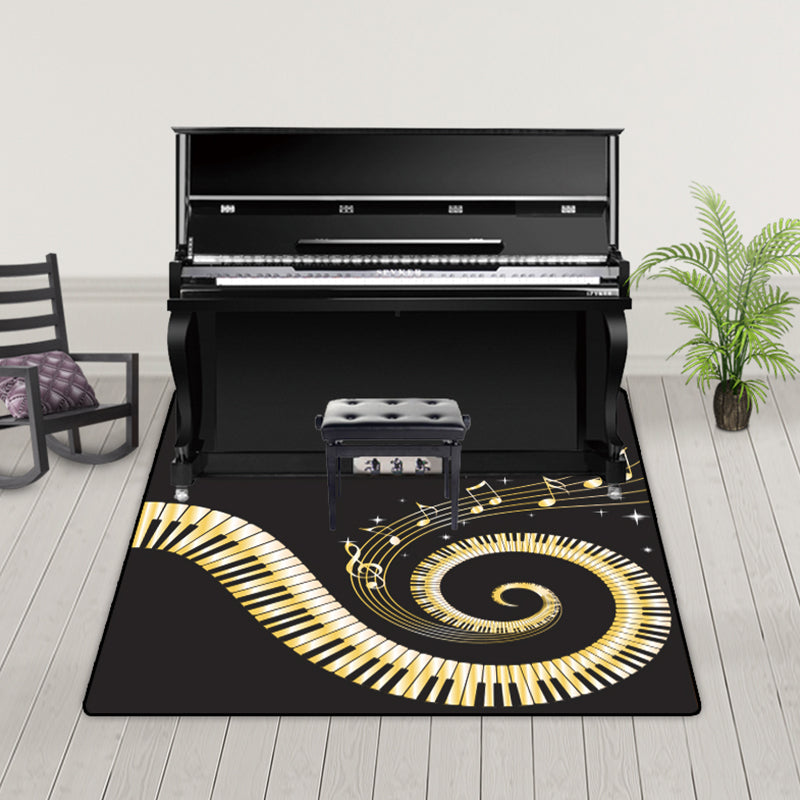 Novelty Home Decoration Rug Multi Color Music Print Area Rug Synthetics Non-Slip Machine Washable Carpet Beige Clearhalo 'Area Rug' 'Rug' 2253686