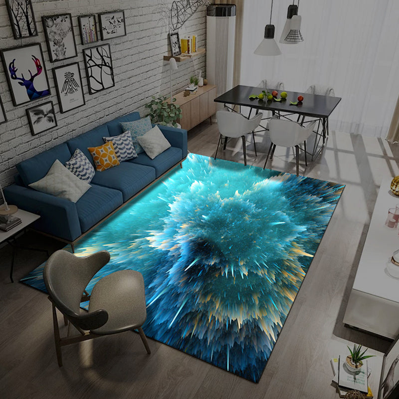 Natural Living Room Rug Multi-Color Space Print Rug Polypropylene Non-Slip Washable Area Carpet Sky Blue Clearhalo 'Area Rug' 'Rug' 2253709