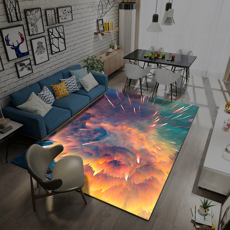 Natural Living Room Rug Multi-Color Space Print Rug Polypropylene Non-Slip Washable Area Carpet Yellow-Red Clearhalo 'Area Rug' 'Rug' 2253710