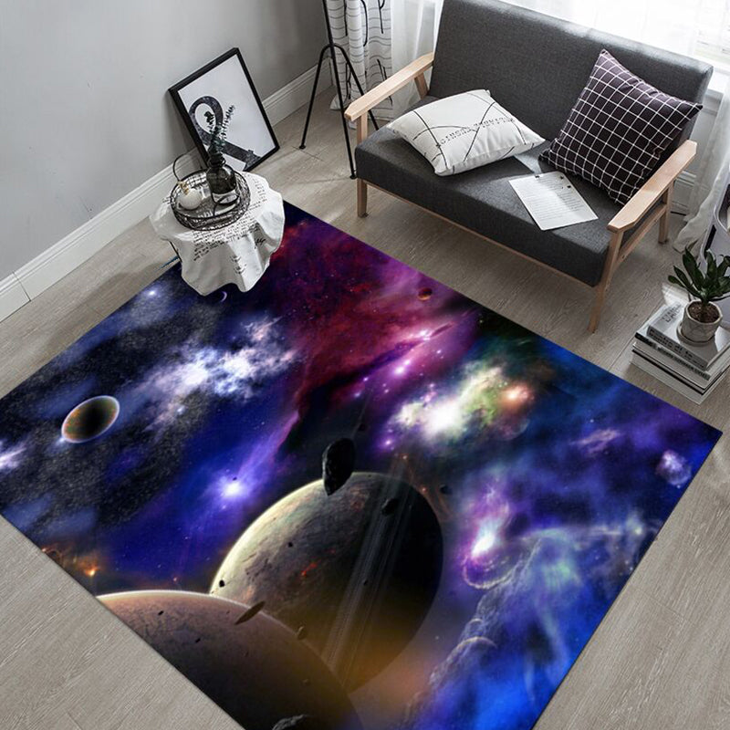Natural Living Room Rug Multi-Color Space Print Rug Polypropylene Non-Slip Washable Area Carpet Purple Clearhalo 'Area Rug' 'Rug' 2253718