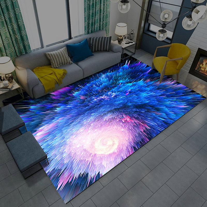 Natural Living Room Rug Multi-Color Space Print Rug Polypropylene Non-Slip Washable Area Carpet Purplish Blue Clearhalo 'Area Rug' 'Rug' 2253719