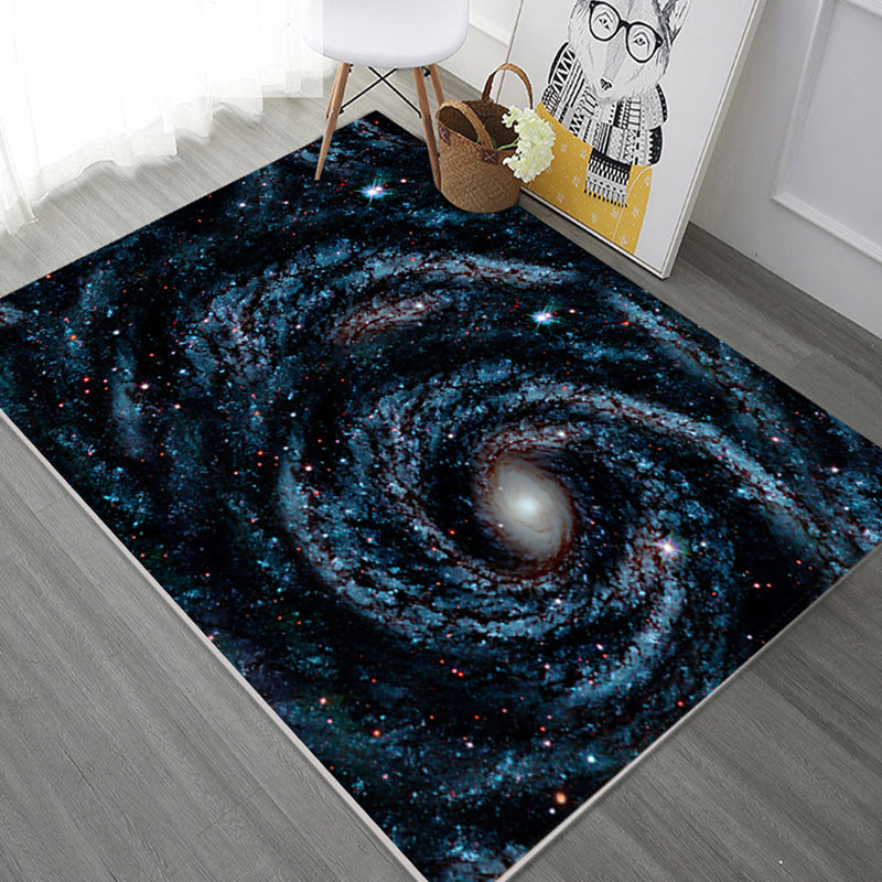 Natural Living Room Rug Multi-Color Space Print Rug Polypropylene Non-Slip Washable Area Carpet Dark Blue Clearhalo 'Area Rug' 'Rug' 2253727