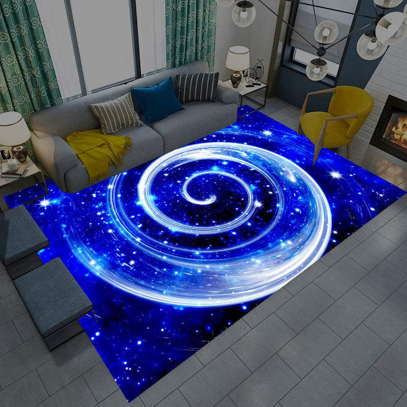 Casual Living Room Rug Multi-Color Space Print Carpet Polypropylene Anti-Slip Backing Indoor Rug Royal Blue Clearhalo 'Area Rug' 'Rug' 2253748