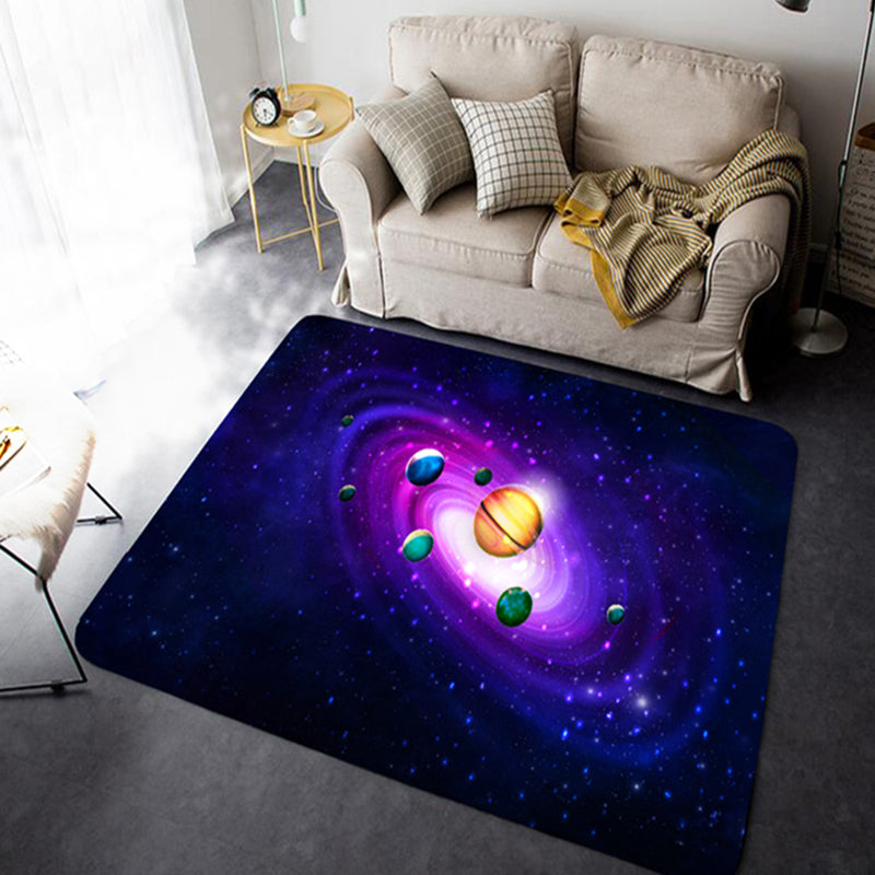 Casual Living Room Rug Multi-Color Space Print Carpet Polypropylene Anti-Slip Backing Indoor Rug Dark Purple Clearhalo 'Area Rug' 'Rug' 2253749