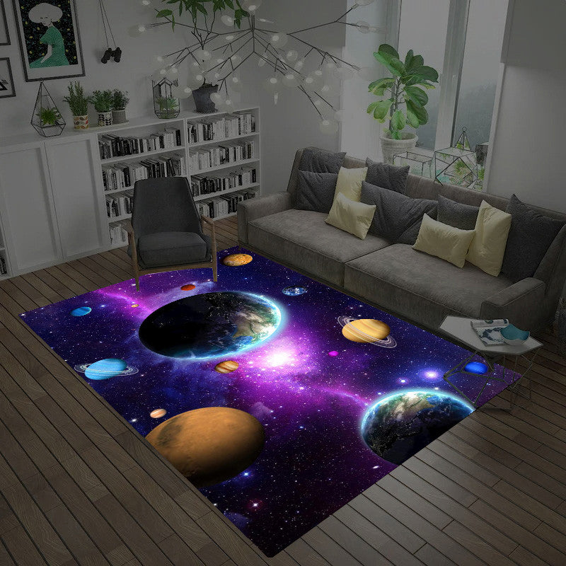 Casual Living Room Rug Multi-Color Space Print Carpet Polypropylene Anti-Slip Backing Indoor Rug Purple-Red Clearhalo 'Area Rug' 'Rug' 2253750