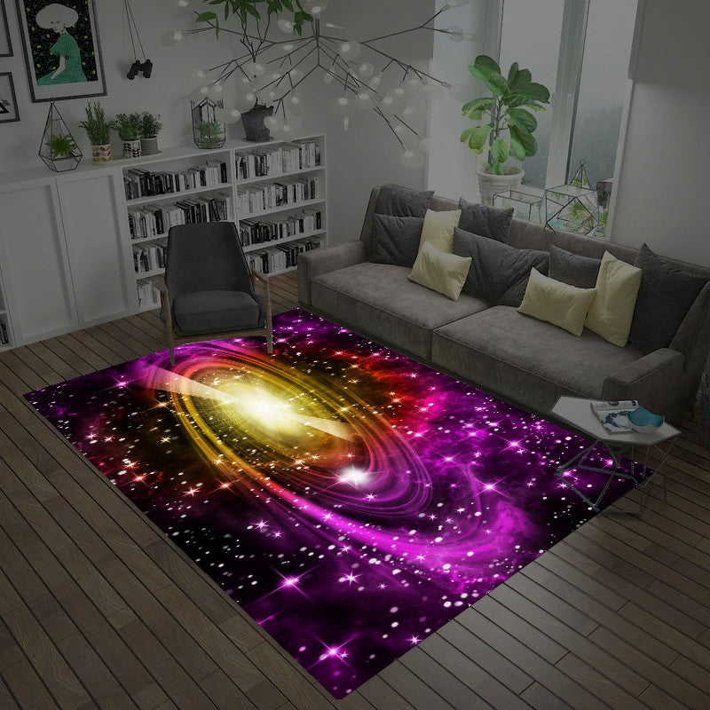 Casual Living Room Rug Multi-Color Space Print Carpet Polypropylene Anti-Slip Backing Indoor Rug Purple Clearhalo 'Area Rug' 'Rug' 2253756