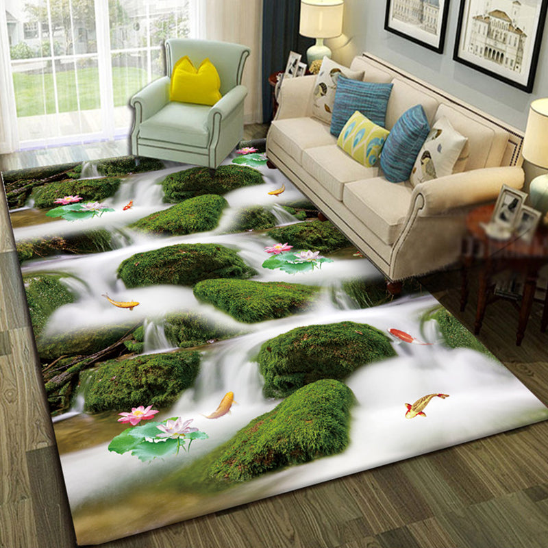 Relaxing Living Room Multi-Colored Animal Pattern Rug Synthetics Pet Friendly Washable Carpet White Clearhalo 'Area Rug' 'Rug' 2253771