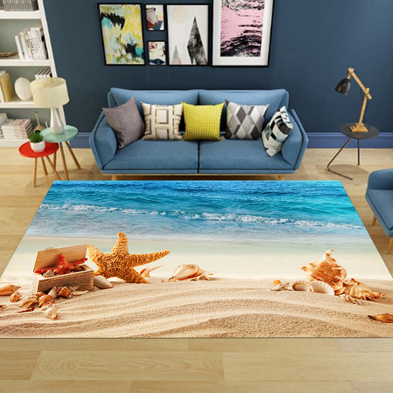 Cute Animal Print Rug Multi Colored Polypropylene Area Rug Polyster Non-Slip Backing Washable Carpet Lake Blue Clearhalo 'Area Rug' 'Rug' 2253810