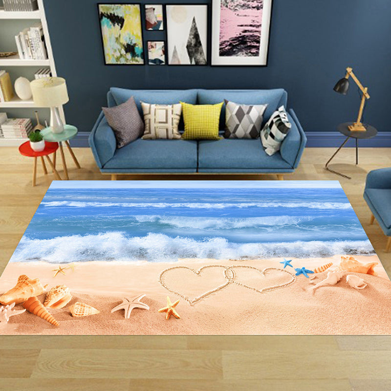 Cute Animal Print Rug Multi Colored Polypropylene Area Rug Polyster Non-Slip Backing Washable Carpet Light Blue Clearhalo 'Area Rug' 'Rug' 2253819