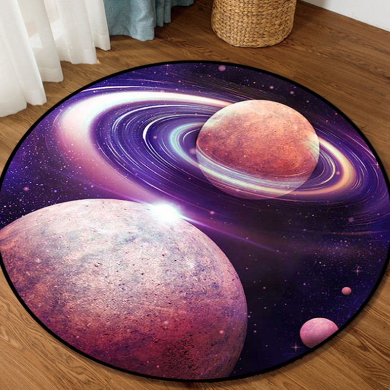 Modern Living Room Rug Multi-Color Space Pattern Area Carpet Pet Friendly Easy Care Indoor Rug Purple Clearhalo 'Area Rug' 'Rug' 2253894