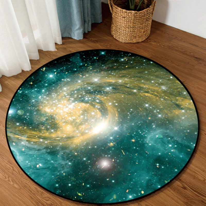 Modern Living Room Rug Multi-Color Space Pattern Area Carpet Pet Friendly Easy Care Indoor Rug Yellow-Green Clearhalo 'Area Rug' 'Rug' 2253902