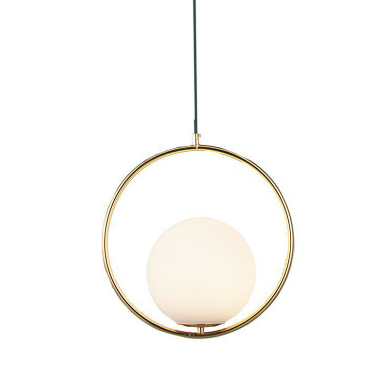 Ball Kitchen Down Lighting Pendant Milky Glass Single-Bulb Modern Hanging Ceiling Light Clearhalo 'Ceiling Lights' 'Modern Pendants' 'Modern' 'Pendant Lights' 'Pendants' Lighting' 2254883