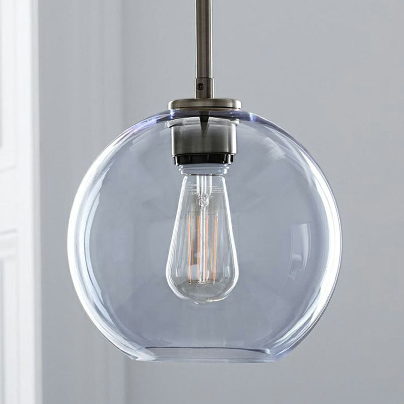 1-Light Dining Room Suspension Pendant Simplicity Ceiling Light with Globe Glass Shade Clearhalo 'Ceiling Lights' 'Modern Pendants' 'Modern' 'Pendant Lights' 'Pendants' Lighting' 2254972