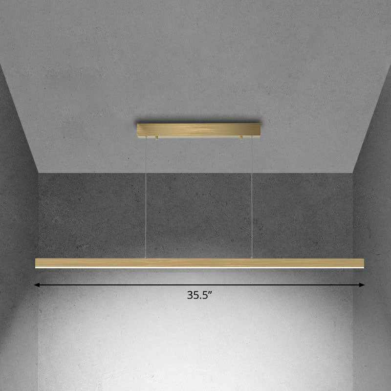 Simplicity Linear Chandelier Lighting Metallic Conference Room LED Pendant Light Fixture Gold Third Gear Clearhalo 'Ceiling Lights' 'Chandeliers' 'Modern Chandeliers' 'Modern' Lighting' 2255200