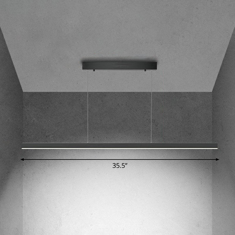 Simplicity Linear Chandelier Lighting Metallic Conference Room LED Pendant Light Fixture Black White Clearhalo 'Ceiling Lights' 'Chandeliers' 'Modern Chandeliers' 'Modern' Lighting' 2255204