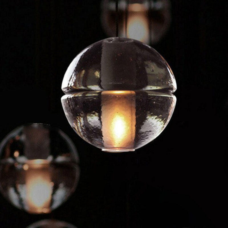 Meteor Shower Multi Light Pendant Chandelier Modern Seedy Glass Clear Suspension Light Fixture Clearhalo 'Ceiling Lights' 'Modern Pendants' 'Modern' 'Pendant Lights' 'Pendants' Lighting' 2255367