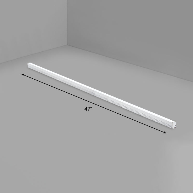 Aluminum Rod Shape Flushmount Light Modern Silver Finish LED Ceiling Light Fixture for Office Silver 47" Clearhalo 'Ceiling Lights' 'Close To Ceiling Lights' 'Close to ceiling' 'Flush mount' Lighting' 2255792