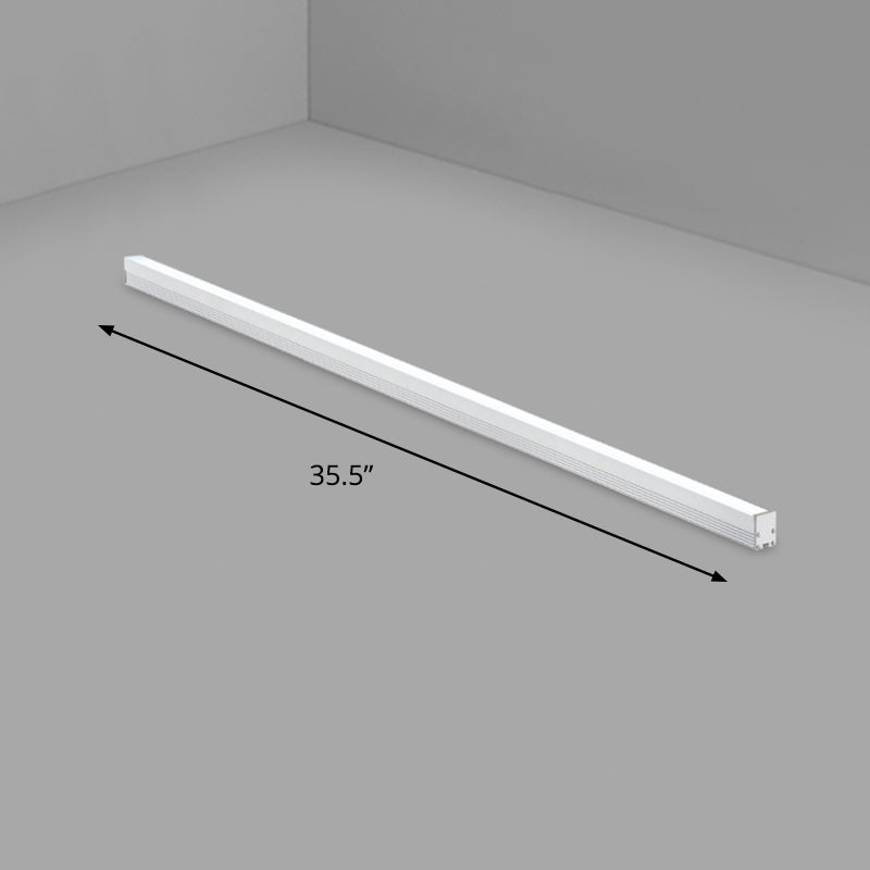 Aluminum Rod Shape Flushmount Light Modern Silver Finish LED Ceiling Light Fixture for Office Silver 35.5" Clearhalo 'Ceiling Lights' 'Close To Ceiling Lights' 'Close to ceiling' 'Flush mount' Lighting' 2255795
