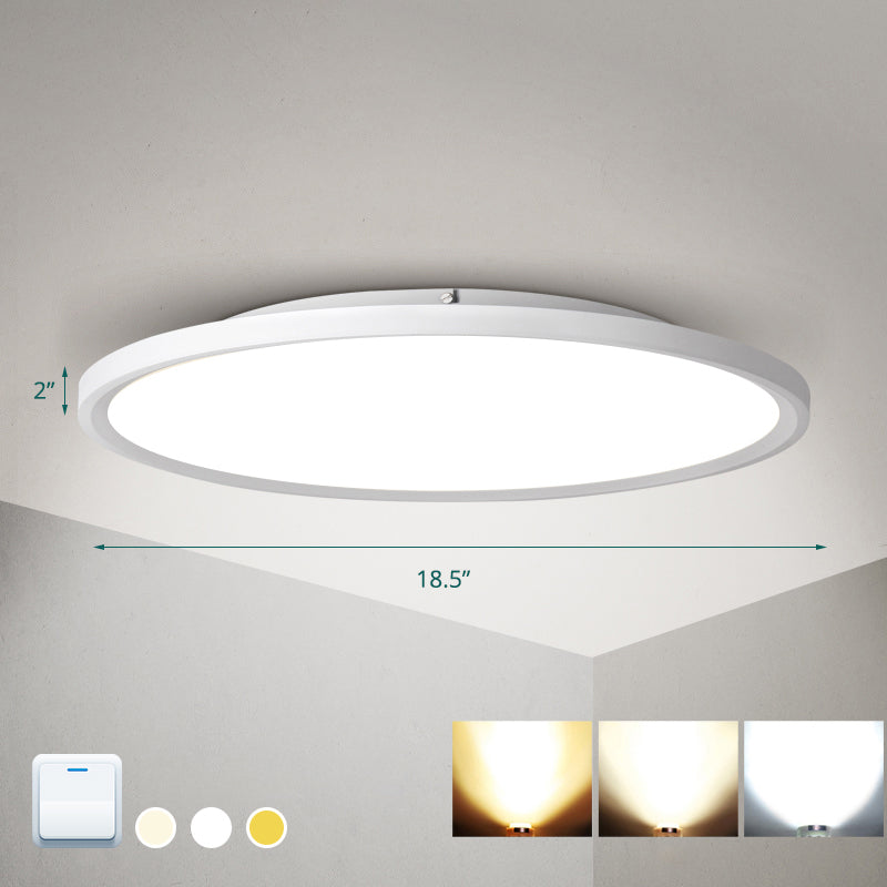 Disk Led Flush Mount Ceiling Light Nordic Acrylic Living Room Flush Mount Fixture White 18.5" Clearhalo 'Ceiling Lights' 'Close To Ceiling Lights' 'Close to ceiling' 'Flush mount' Lighting' 2255849