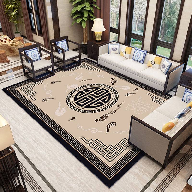 Classic Zen Print Rug Multi-Colored Chinese Carpet Polypropylene Non-Slip Backing Pet-Friendly Stain Resistant Rug for Home Coffee Clearhalo 'Area Rug' 'Rug' 2256634