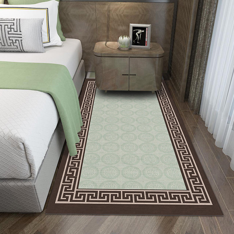 Chinoiserie Flower Printed Rug Multi-Color Polyester Rug Non-Slip Stain Resistant Washable Runner Rug for Bedroom Lake Green Clearhalo 'Area Rug' 'Rug' 2256648