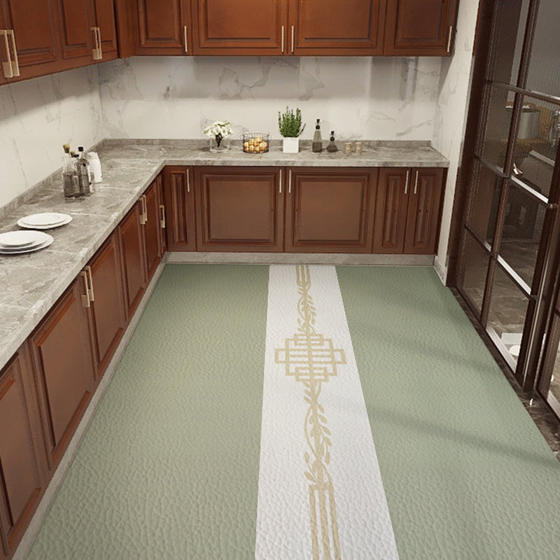 Classical Printed Rug Multi Color Oriental Rug PU Leather Stain Resistant Easy Care Anti-Slip Rug for Kitchen Pea Green Clearhalo 'Area Rug' 'Rug' 2256766