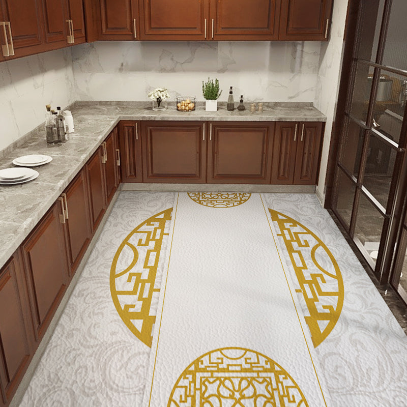 Classical Printed Rug Multi Color Oriental Rug PU Leather Stain Resistant Easy Care Anti-Slip Rug for Kitchen Yellow Clearhalo 'Area Rug' 'Rug' 2256778