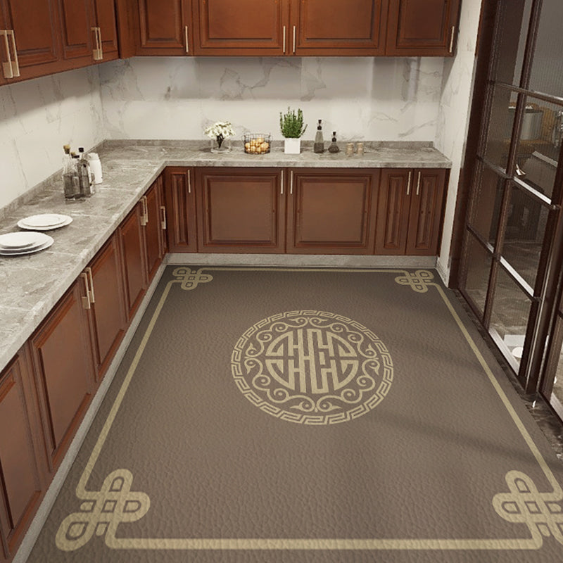 Classical Printed Rug Multi Color Oriental Rug PU Leather Stain Resistant Easy Care Anti-Slip Rug for Kitchen Coffee Clearhalo 'Area Rug' 'Rug' 2256780