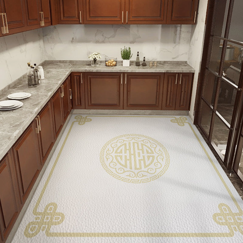 Classical Printed Rug Multi Color Oriental Rug PU Leather Stain Resistant Easy Care Anti-Slip Rug for Kitchen White Clearhalo 'Area Rug' 'Rug' 2256782