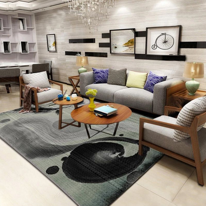 Pastoral Multicolor Chinese Rug Synthetics Flower Carpet Anti-Slip Backing Pet-Friendly Machine Wash Rug for Drawing Room Pewter Clearhalo 'Area Rug' 'Rug' 2256842