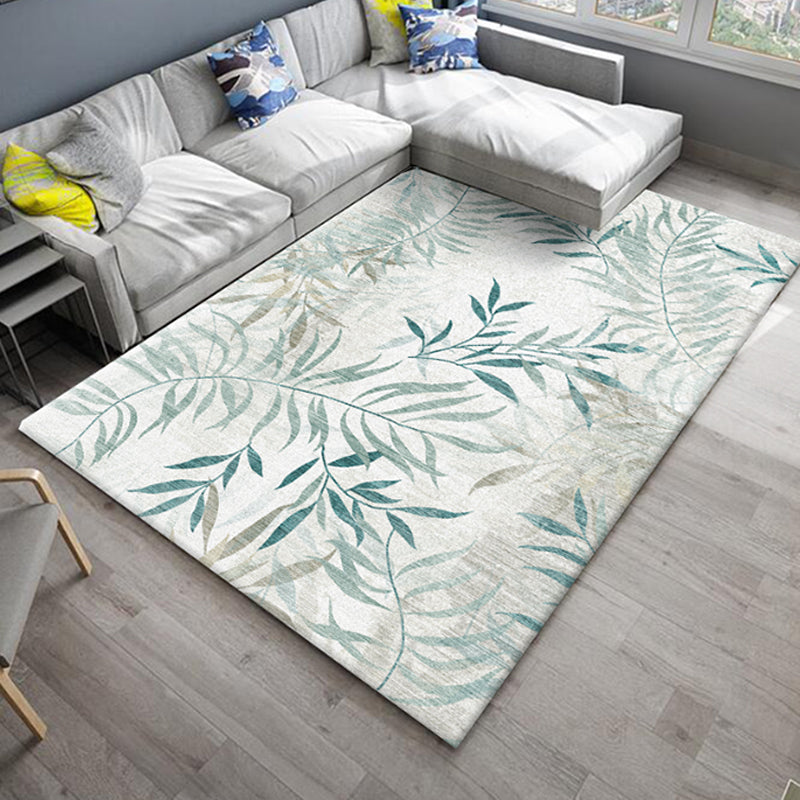 Japanese Painting Printed Rug Multi Color Synthetics Rug Non-Slip Backing Pet-Friendly Rug for Drawing Room Green-White Clearhalo 'Area Rug' 'Rug' 2256920