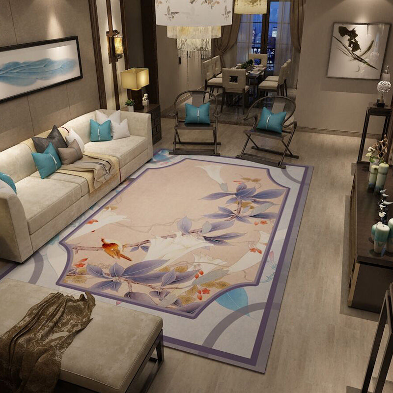 Elegant Multicolor Patterned Rug Polyester Chinese Rug Pet-Friendly Washable Non-Slip Backing Rug for Guest Room Nude Pink Clearhalo 'Area Rug' 'Rug' 2256936