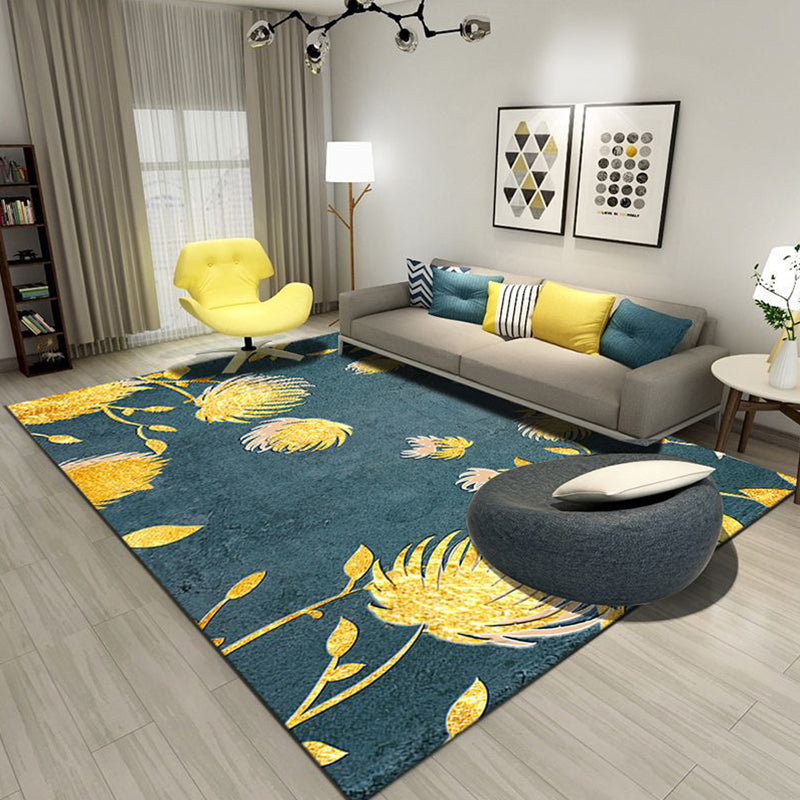 Rustic Botanics Rug Multi Color Asian Carpet Polyester Pet-Friendly Non-Slip Stain Resistant Rug for Room Green Clearhalo 'Area Rug' 'Rug' 2256959