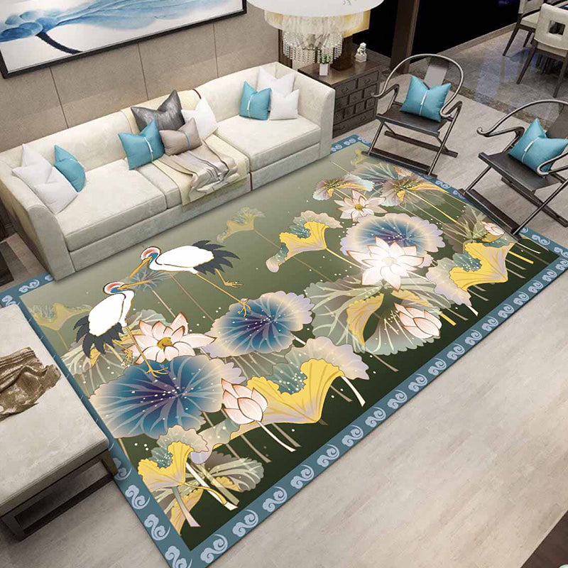 Chinese Printed Indoor Rug Multicolor Synthetics Carpet Stain Resistant Pet-Friendly Anti-Slip Rug for Living Room Gray-Green Clearhalo 'Area Rug' 'Rug' 2256973