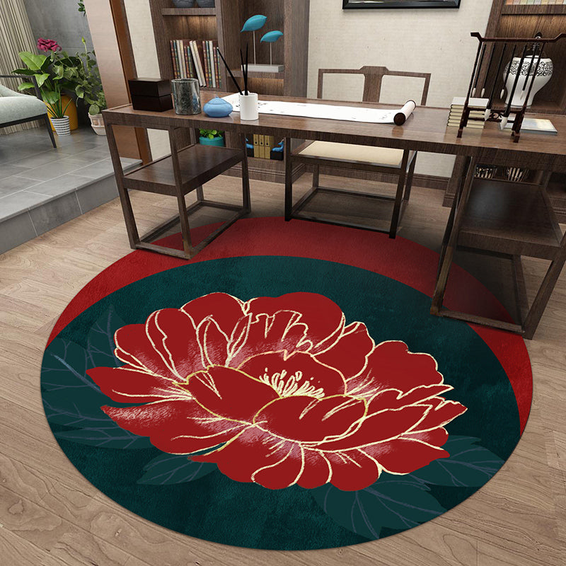 Luxe Oriental Area Rug Multi Color Animal Print Rug Anti-Slip Machine Washable Indoor Rug for Study Brick Red Clearhalo 'Area Rug' 'Rug' 2257050