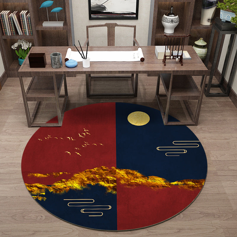 Luxe Oriental Area Rug Multi Color Animal Print Rug Anti-Slip Machine Washable Indoor Rug for Study Crimson Clearhalo 'Area Rug' 'Rug' 2257053