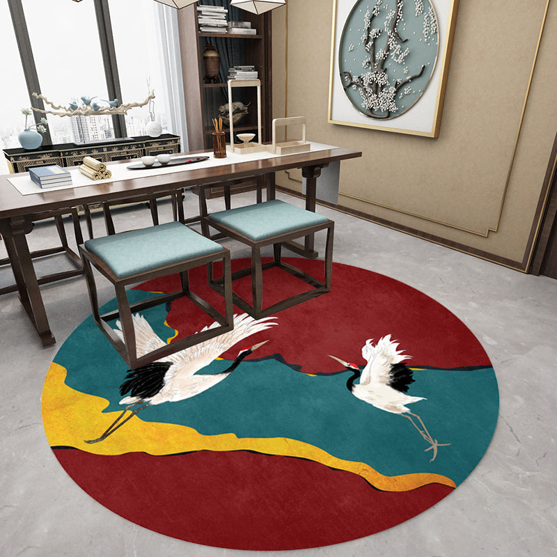 Luxe Oriental Area Rug Multi Color Animal Print Rug Anti-Slip Machine Washable Indoor Rug for Study Green Clearhalo 'Area Rug' 'Rug' 2257054