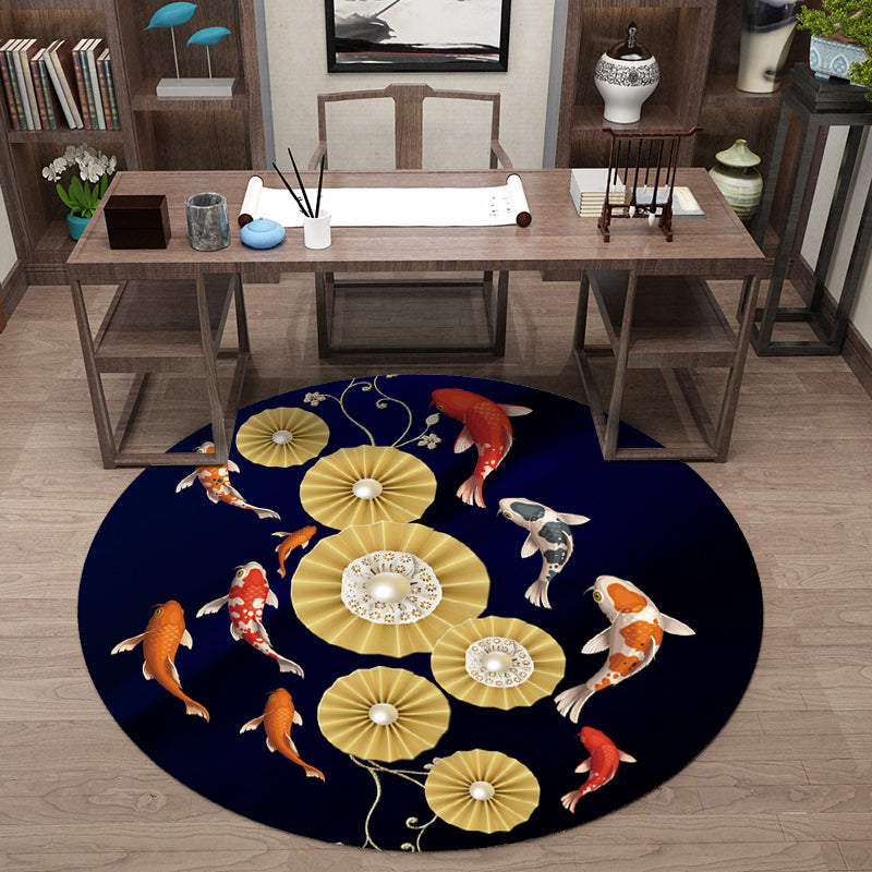 Luxe Oriental Area Rug Multi Color Animal Print Rug Anti-Slip Machine Washable Indoor Rug for Study Black Clearhalo 'Area Rug' 'Rug' 2257059