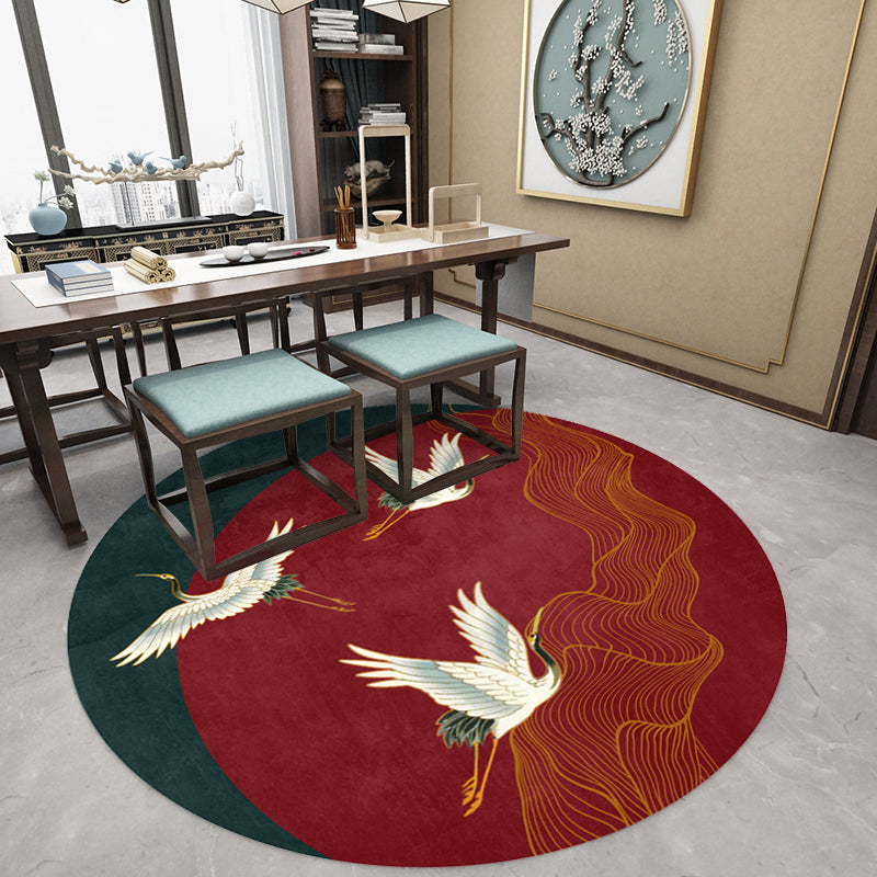 Luxe Oriental Area Rug Multi Color Animal Print Rug Anti-Slip Machine Washable Indoor Rug for Study Light Burgundy Clearhalo 'Area Rug' 'Rug' 2257060