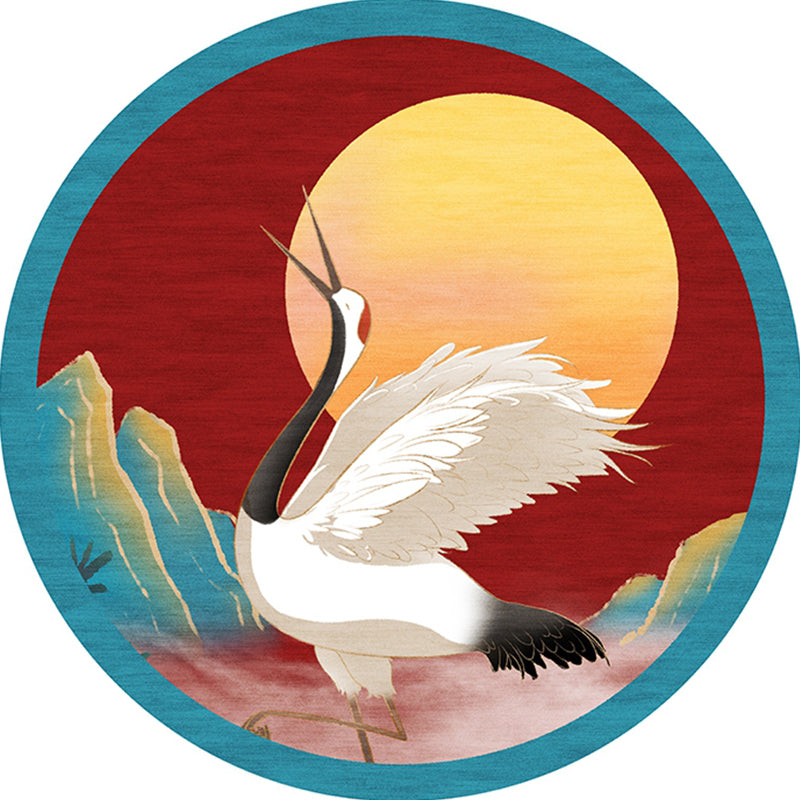 Multi-Colored Halcyon Rug Synthetics Chinese Style Carpet Machine Wash Non-Slip Pet-Friendly Rug for Living Room Dark Red Clearhalo 'Area Rug' 'Rug' 2257062