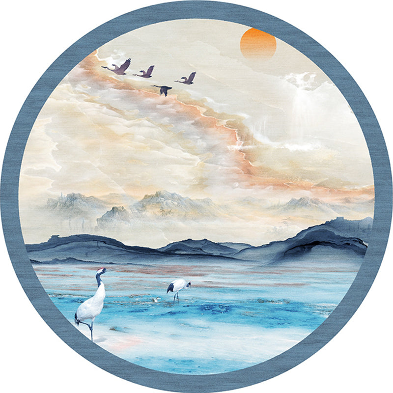 Multi-Colored Halcyon Rug Synthetics Chinese Style Carpet Machine Wash Non-Slip Pet-Friendly Rug for Living Room Gray-Blue Clearhalo 'Area Rug' 'Rug' 2257069