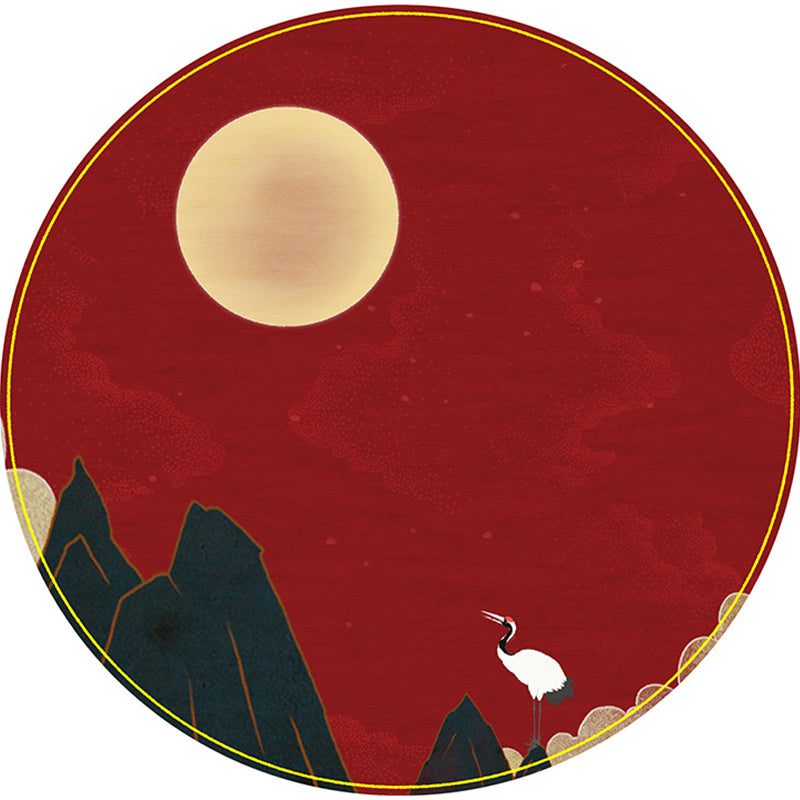 Multi-Colored Halcyon Rug Synthetics Chinese Style Carpet Machine Wash Non-Slip Pet-Friendly Rug for Living Room Brick Red Clearhalo 'Area Rug' 'Rug' 2257073