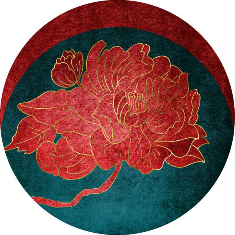 Grand Multicolor Printed Rug Polyester Chinese Rug Anti-Slip Washable Pet-Friendly Rug for Family Room Crimson Clearhalo 'Area Rug' 'Rug' 2257079