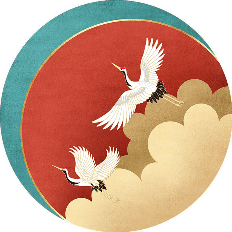 Chinoiserie Animal Rug Multicolor Polypropylene Area Carpet Stain Resistant Non-Slip Washable Rug for Home Red Clearhalo 'Area Rug' 'Rug' 2257099