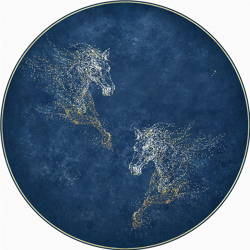 Chinoiserie Animal Rug Multicolor Polypropylene Area Carpet Stain Resistant Non-Slip Washable Rug for Home Blue Clearhalo 'Area Rug' 'Rug' 2257104