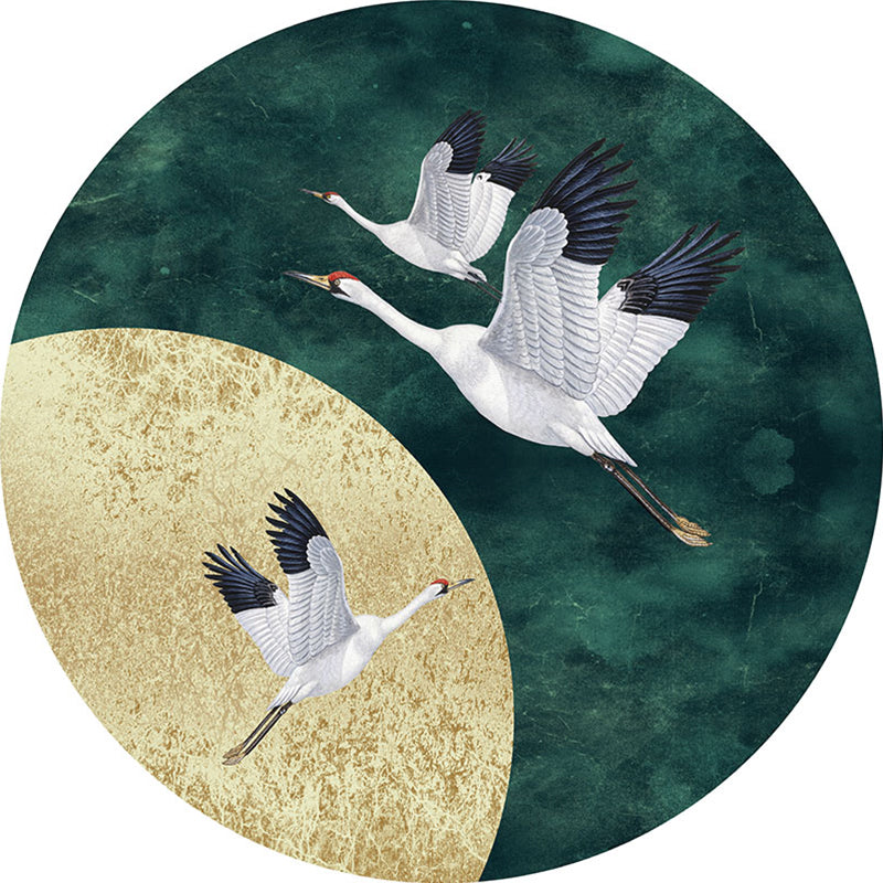 Chinoiserie Animal Rug Multicolor Polypropylene Area Carpet Stain Resistant Non-Slip Washable Rug for Home Blackish Green Clearhalo 'Area Rug' 'Rug' 2257110