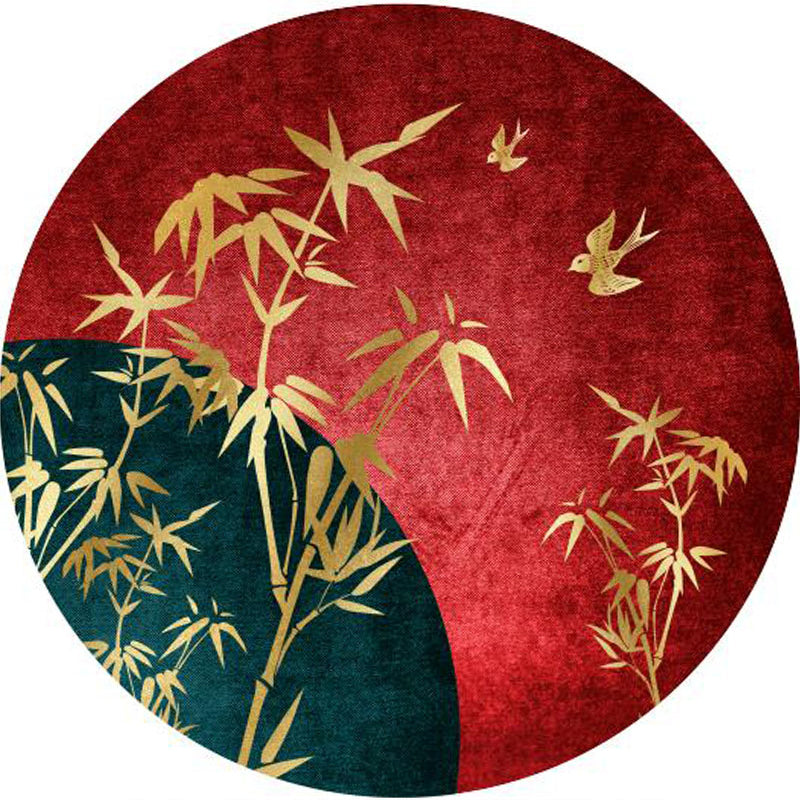 Chinese Drawing Room Rug Multi Color Print Rug Synthetics Machine Washable Anti-Slip Backing Stain Resistant Rug Burgundy Clearhalo 'Area Rug' 'Rug' 2257122