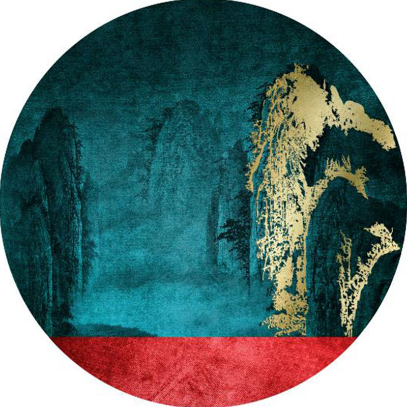 Chinese Drawing Room Rug Multi Color Print Rug Synthetics Machine Washable Anti-Slip Backing Stain Resistant Rug Green Clearhalo 'Area Rug' 'Rug' 2257123