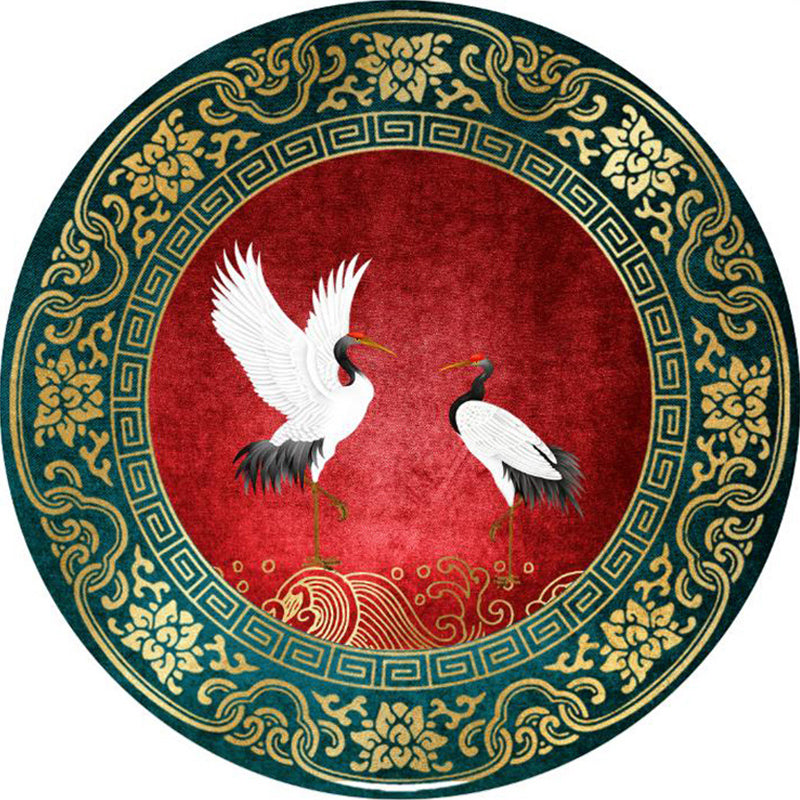 Chinese Drawing Room Rug Multi Color Print Rug Synthetics Machine Washable Anti-Slip Backing Stain Resistant Rug Red Clearhalo 'Area Rug' 'Rug' 2257124