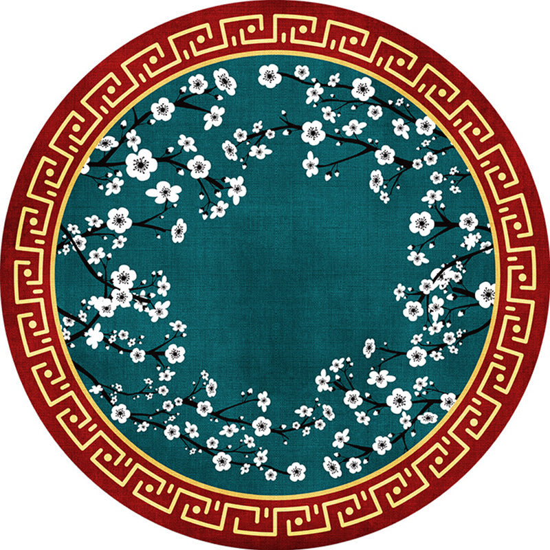 Enchanting Multicolor Flower Print Rug Polyester Asian Rug Anti-Slip Pet-Friendly Stain Resistant Rug for Home Green Clearhalo 'Area Rug' 'Rug' 2257193